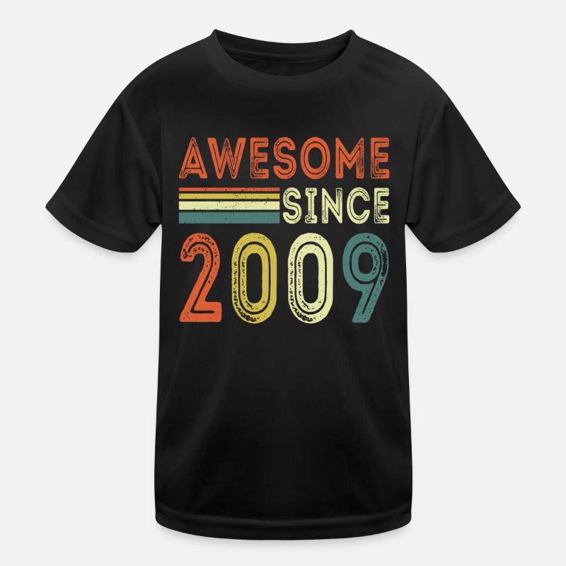 Awesome since 2009 retro t-shirt 2009 Kinder Funktions-T-Shirt