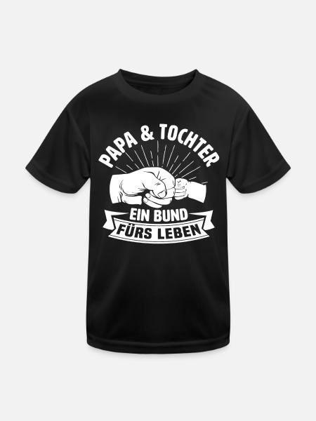 papa und tochter ein bund fürs leben - Kinder Funktions-T-Shirt - Schwarz - Vorne