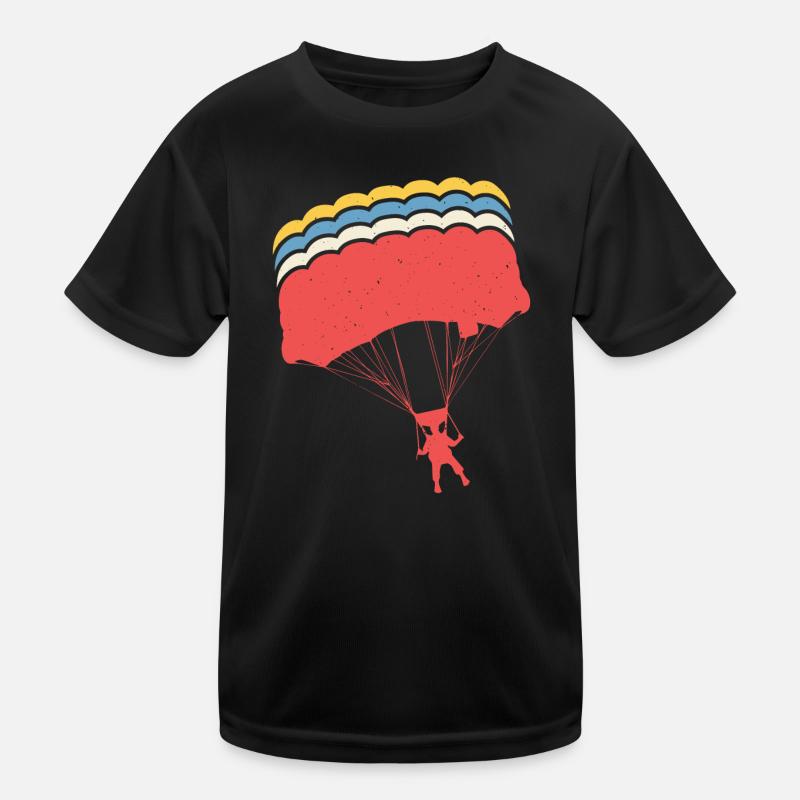Retro skydiver skydiving skydrive parachuting Kinder Funktions-T-Shirt