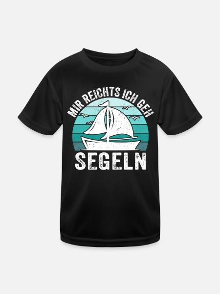 Mir reichts ich geh segeln t-shirt segler - Kinder Funktions-T-Shirt - Schwarz - Vorne