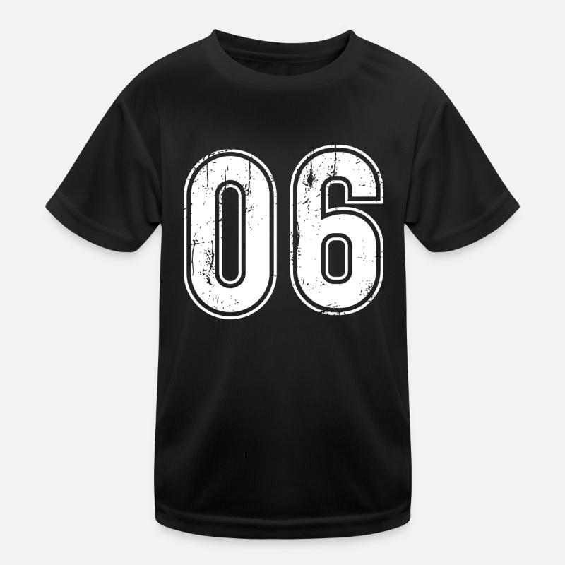 06 Ans Retro Jersey Numéro 06 T-hirt Numéro T-shirt sport Enfant