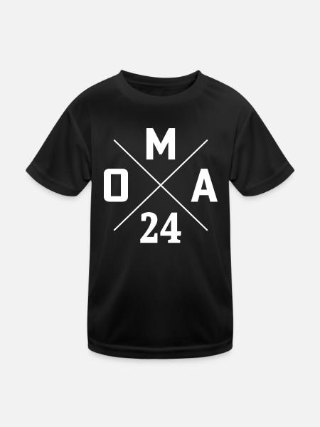 oma 2024 - Kinder Funktions-T-Shirt - Schwarz - Vorne