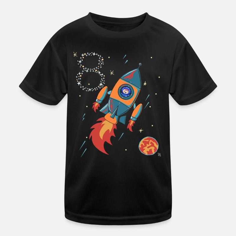 Fusée Planète Spatiale Astronaute 8 Ans T-shirt sport Enfant