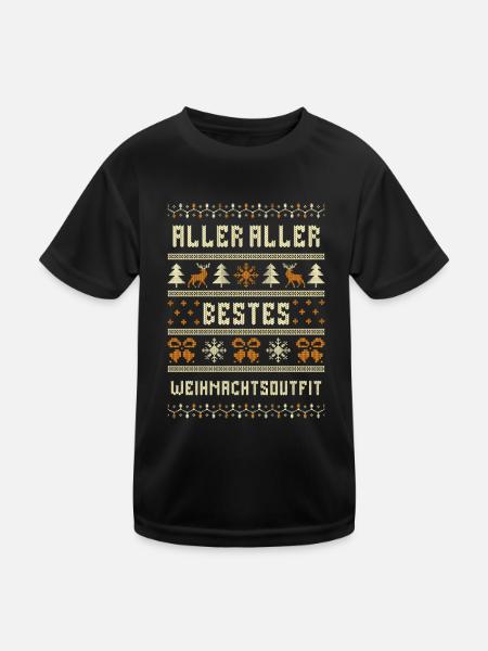 Aller Aller Bestes Weihnachtsoutfit Ugly Christmas - Kinder Funktions-T-Shirt - Schwarz - Vorne