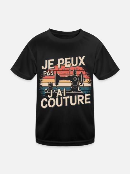 Ich kann nicht, ich habe Couture - Kinder Funktions-T-Shirt - Schwarz - Vorne
