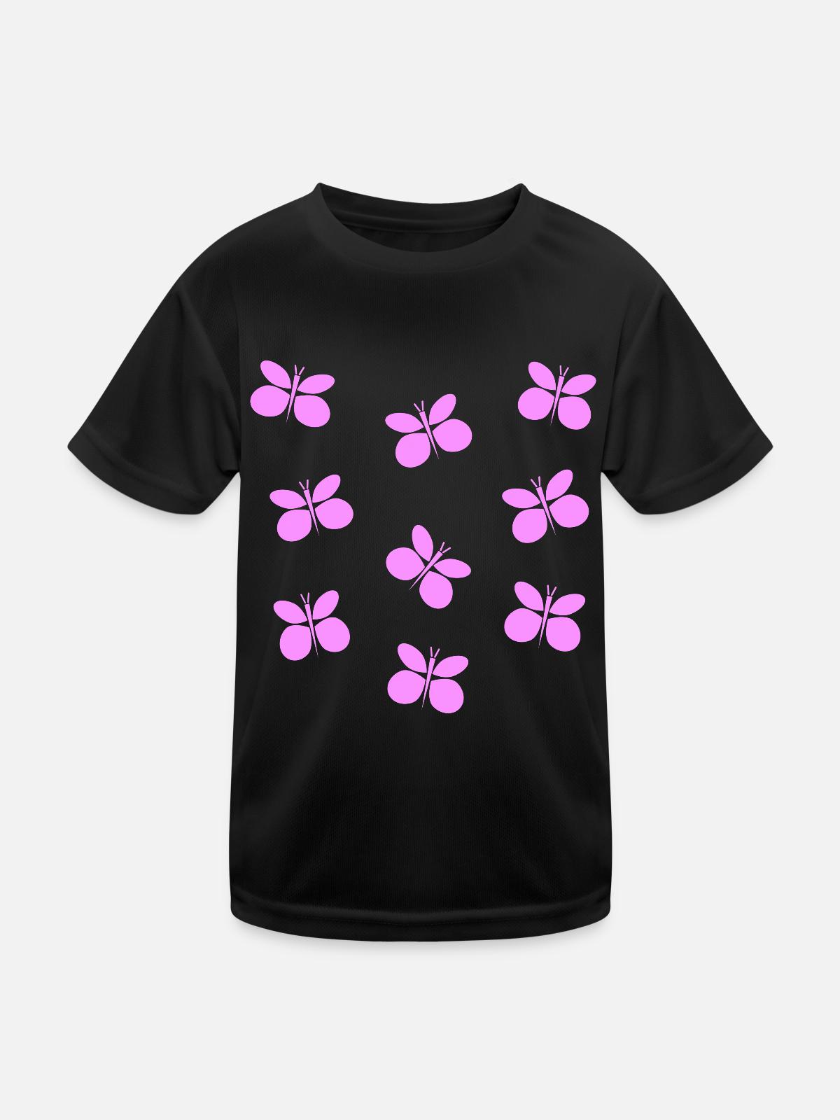 Butterflies - Kids Functional T-Shirt - black - Front
