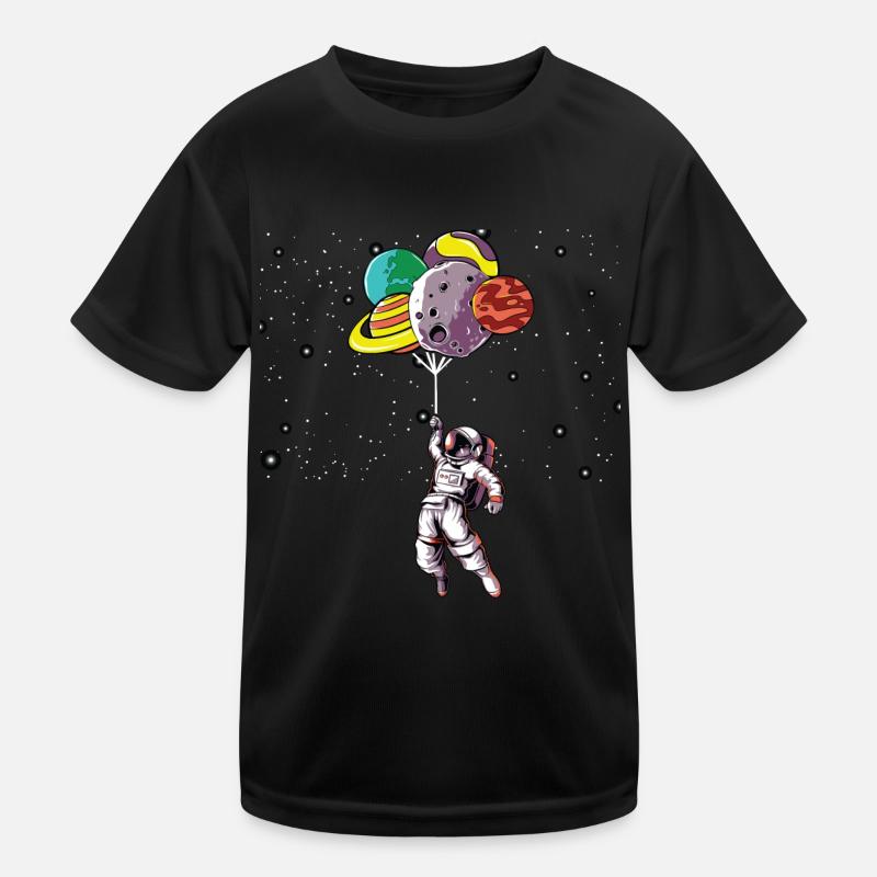 Astronaut mit Luftballons Kinder Funktions-T-Shirt