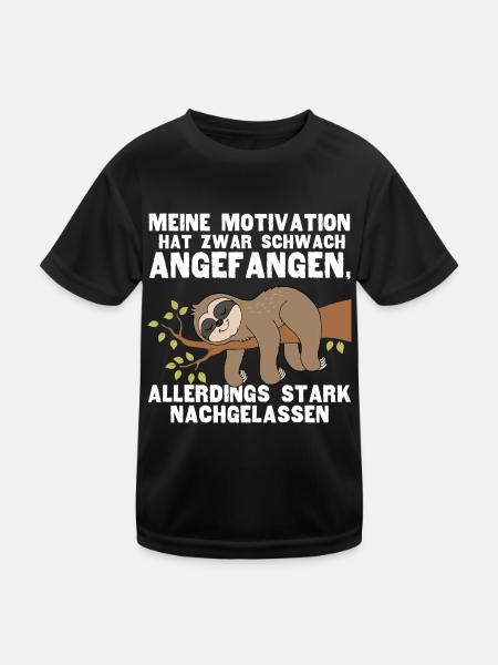 Meine Motivation Hat Schwach Angefangen - Kinder Funktions-T-Shirt - Schwarz - Vorne
