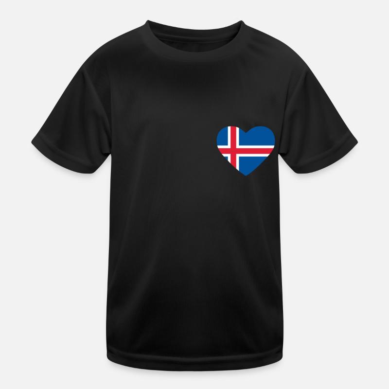 Cœur drapeau Islande T-shirt sport Enfant