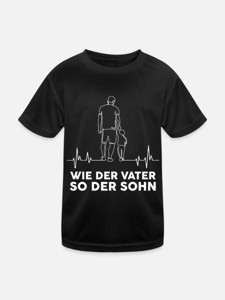 Wie Der Vater So Der Sohn Papa Ankündigung - Kinder Funktions-T-Shirt - Schwarz - Vorne