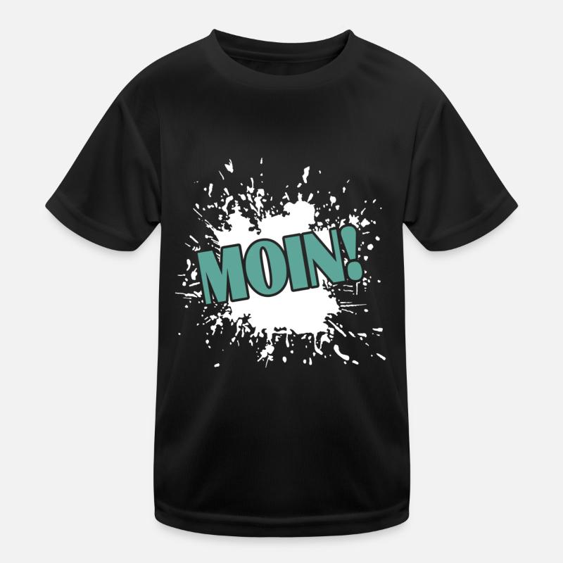 Moin moin - Kinder Funktions-T-Shirt - Schwarz