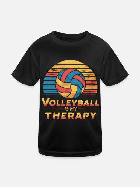Volley-ball - T-shirt sport Enfant - noir - Devant