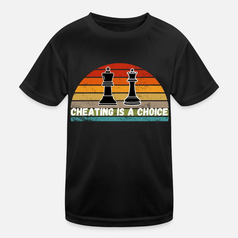 Schach Trend Chess Cheating Cheat Queens Gambit - Kinder Funktions-T-Shirt - Schwarz