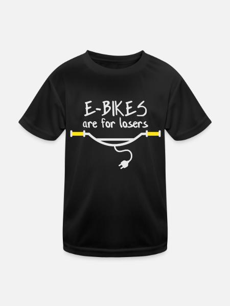 E-Bikes are for losers - Kids Functional T-Shirt - black - Front