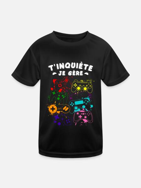 Gamer T'inquiète Je Gère - T-shirt sport Enfant - noir - Devant