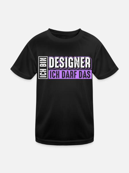 Designer | Ich bin Designer ich darf das - Kinder Funktions-T-Shirt - Schwarz - Vorne