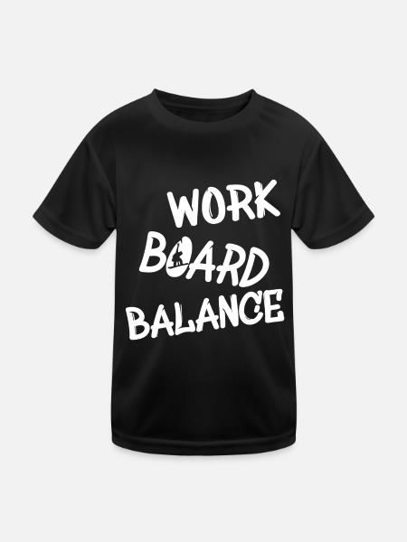 work board balance - snowboarding - boarder - Kinder Funktions-T-Shirt - Schwarz - Vorne