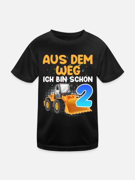 Aus dem Weg ich bin schon 2 Jahre 2. Geburtstag - Kinder Funktions-T-Shirt - Schwarz - Vorne
