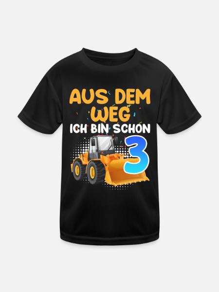 Aus dem Weg ich bin schon 3 Jahre 3. Geburtstag - Kinder Funktions-T-Shirt - Schwarz - Vorne