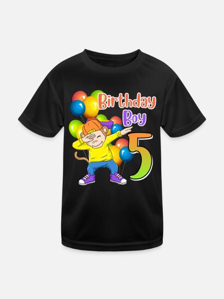 Birthday Boy 5 years 5th birthday boy - Kids Functional T-Shirt - black - Front