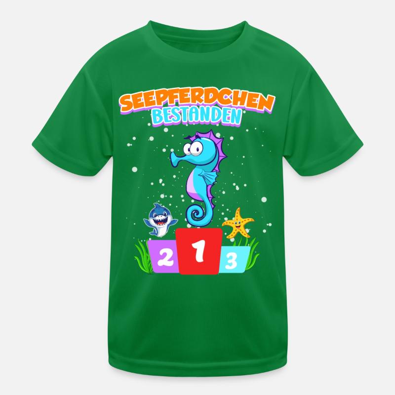 Seepferdchen bestanden Junge Kinder Kinder Funktions-T-Shirt