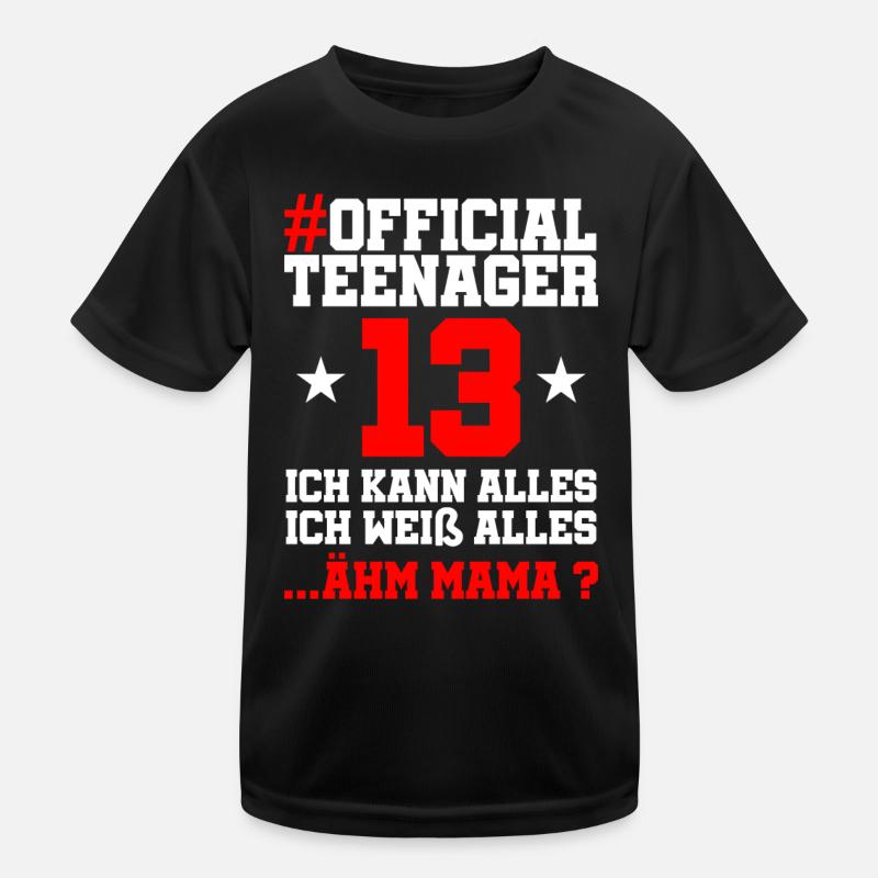 13 Geburtstag Jungen 13 Jahre Junge Mädchen Jungs Kinder Funktions-T-Shirt