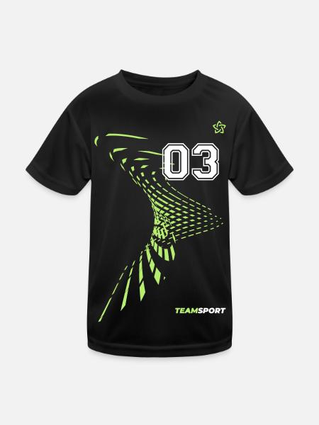 03 JERSEY Jersey Number Three Sport Team Game Motif - Kids Functional T-Shirt - black - Front