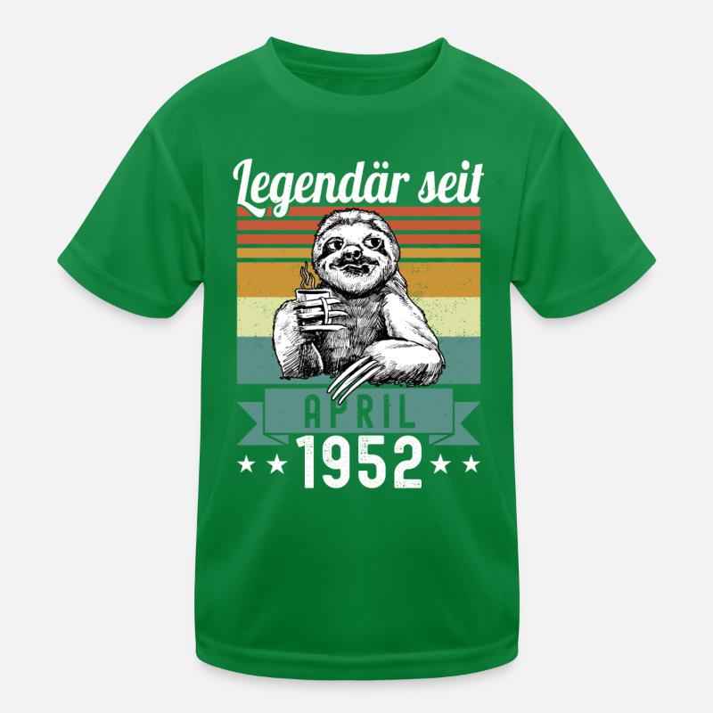 Faultier Legendär seit April 1952 Geburtstag Kinder Funktions-T-Shirt