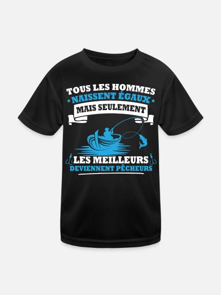 Les meilleurs deviennent pêcheurs - T-shirt sport Enfant - noir - Devant