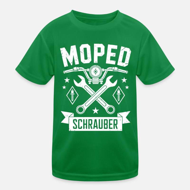 Moped Mechanic Kids Functional T-Shirt