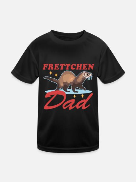 Frettchen Dad Frettchen Ferret Besitzer Geschenk - Kinder Funktions-T-Shirt - Schwarz - Vorne