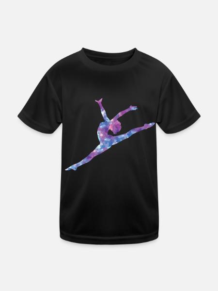 Turnen - Kinder Funktions-T-Shirt - Schwarz
