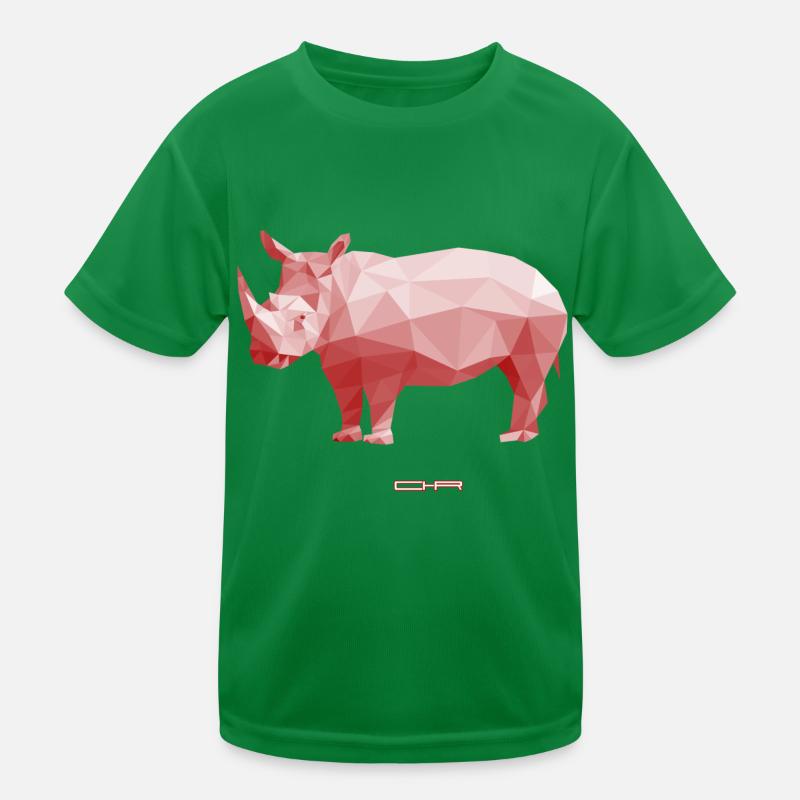 Low Poly Rhino Kinder Funktions-T-Shirt