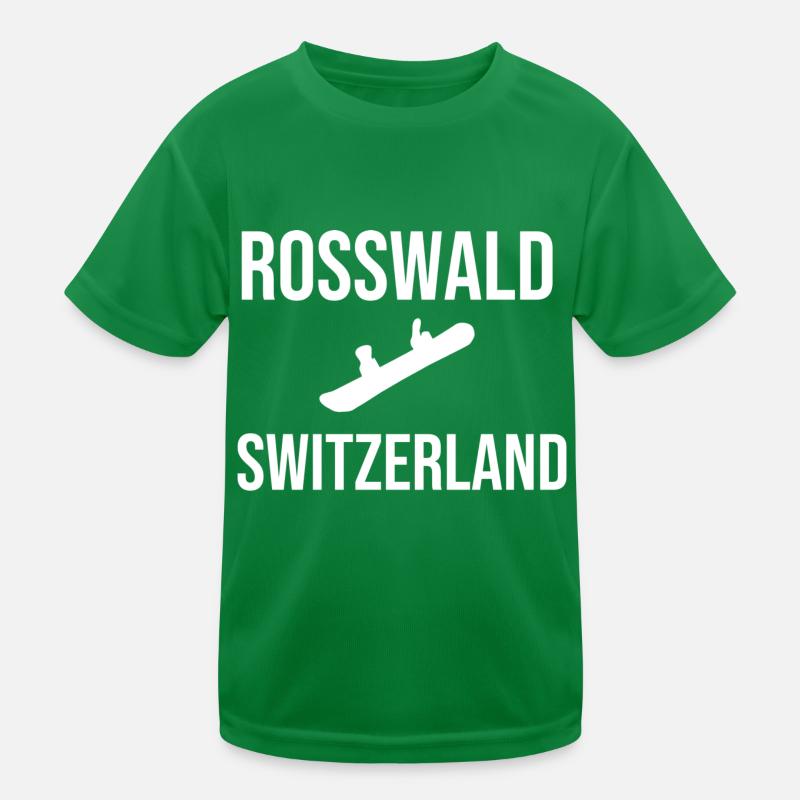 Rosswald Snowboard Souvenir Wallis Kinder Funktions-T-Shirt