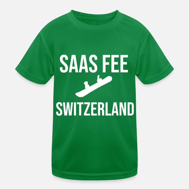 Saas Fee Switzerland Snowboarders Kinder Funktions-T-Shirt