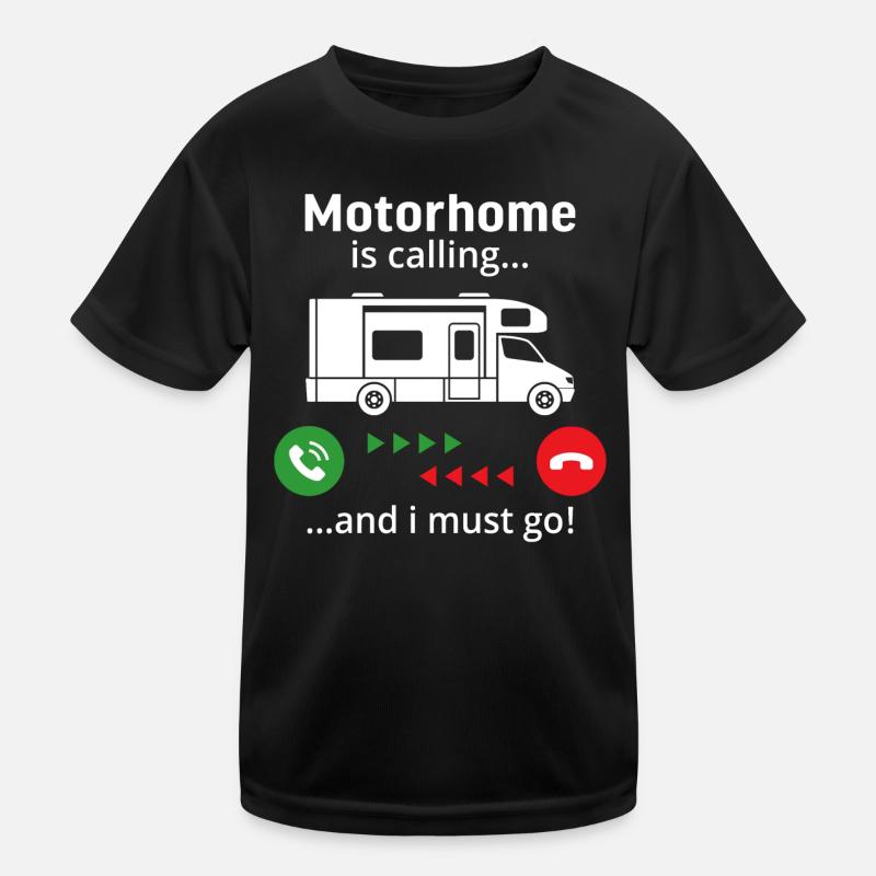 Motorhome is calling and i must go - Kinder Funktions-T-Shirt - Schwarz