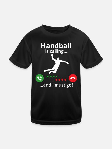 handball is calling and i must go! for handballer - Kinder Funktions-T-Shirt - Schwarz - Vorne