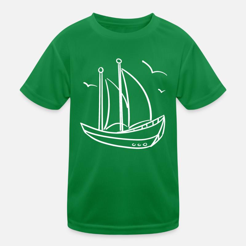 Segelboot skizzen Kinder Funktions-T-Shirt
