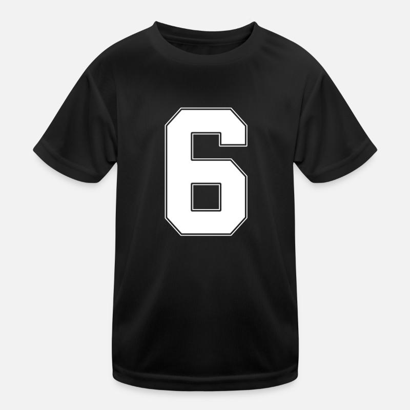 6 Jahre Trikotnummer 6 Kinder Funktions-T-Shirt