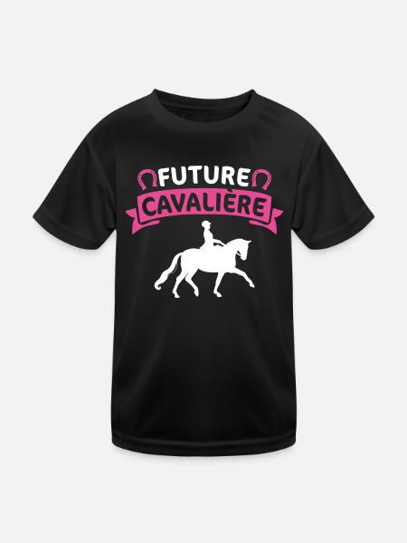 future cavalière - T-shirt sport Enfant - noir - Devant