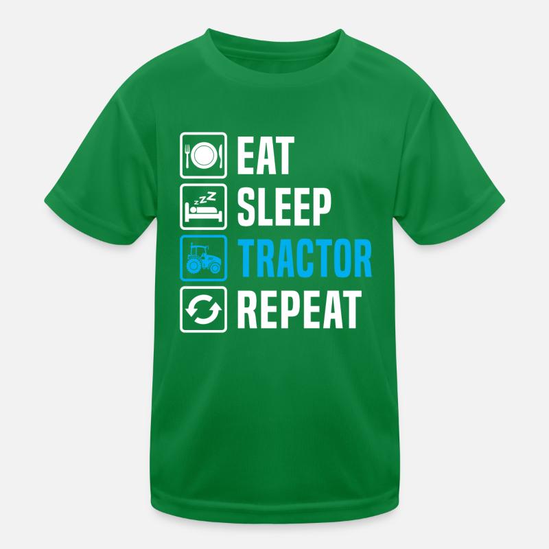 eat sleep tractor repeat Kinder Funktions-T-Shirt