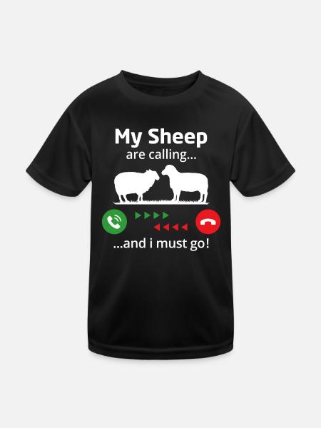 meine Schafe rufen und ich muss gehen - Kinder Funktions-T-Shirt - Schwarz - Vorne