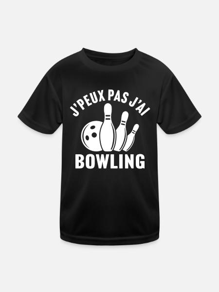 J'peux pas j'ai bowling - T-shirt sport Enfant - noir - Devant