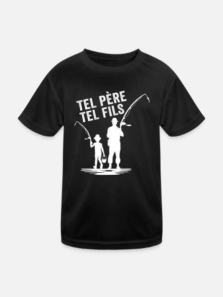 futur pêcheur comme papa cadeau pêcheur papa - T-shirt sport Enfant - noir - Devant