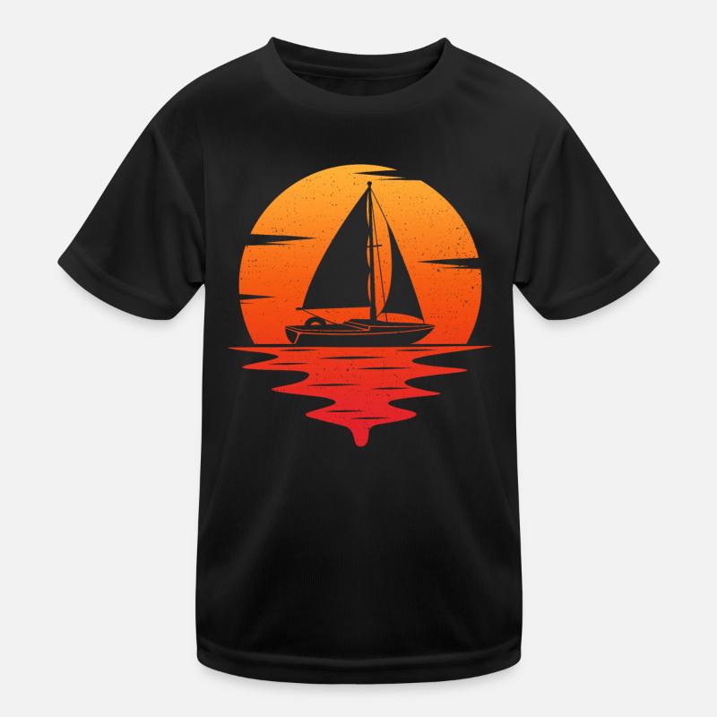 Retro Segelboot Kinder Funktions-T-Shirt