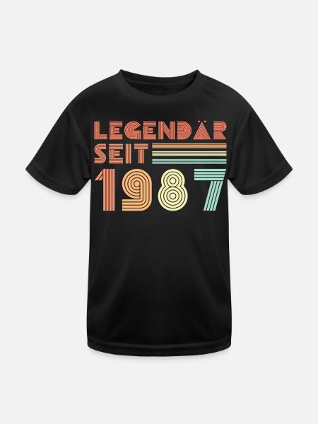 35 Geburtstag - Kinder Funktions-T-Shirt - Schwarz - Vorne