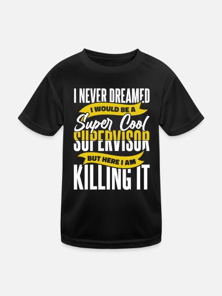 Supervisor Beruf - Kinder Funktions-T-Shirt - Schwarz - Vorne