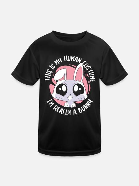 Lapin lapin animal de compagnie lapin - T-shirt sport Enfant - noir - Devant