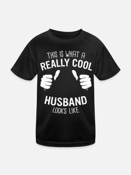Husband Spouse Family Wedding - Kids Functional T-Shirt - black - Front