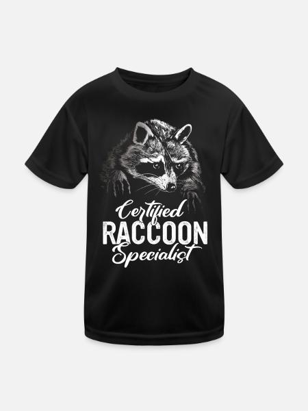 Raccoon - Kids Functional T-Shirt - black - Front